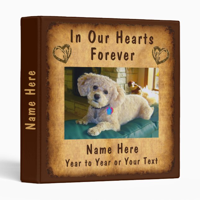 Photo and Personalized Pet Remembrance Gifts Binder (Front/Spine)