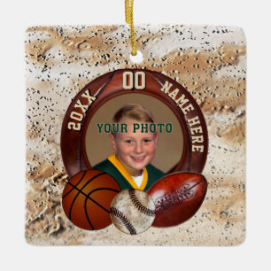 Photo and Personalized Sports Themed Ornaments