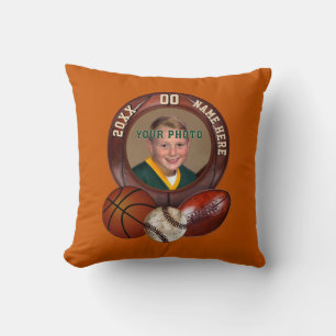 Photo and Personalized Sports Throw Pillows