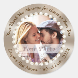 PHOTO and Personalized Stickers for Wedding Favour