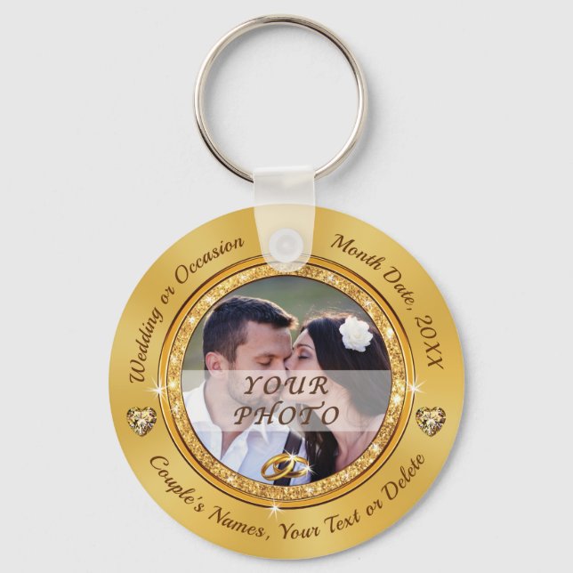 Photo and Personalized Wedding Favours, Wedding  Keychain (Front)