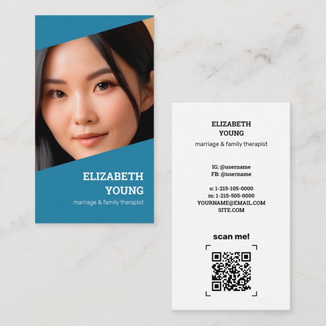 Photo and QR Marriage Relationship Coach Calling Card (Front/Back)