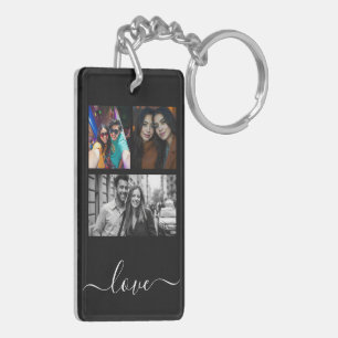 Photo and Text 4 Photo Collage Keychain
