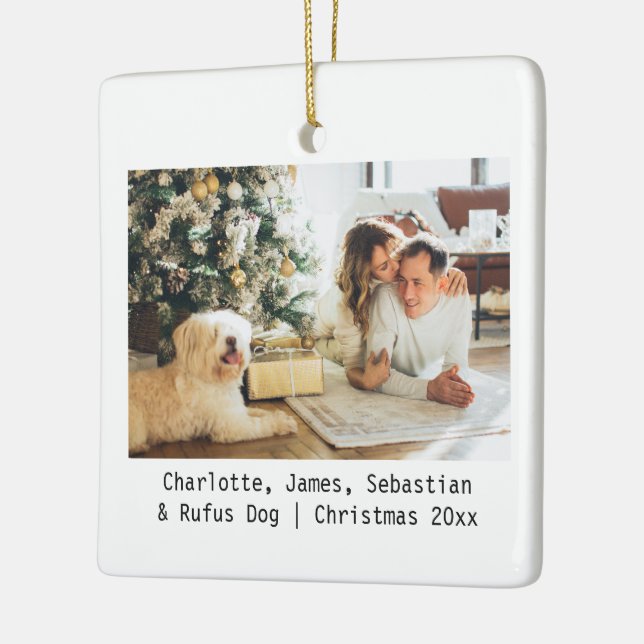 Photo and Text Custom Personalized Ceramic Ornamen Ornament (Left)