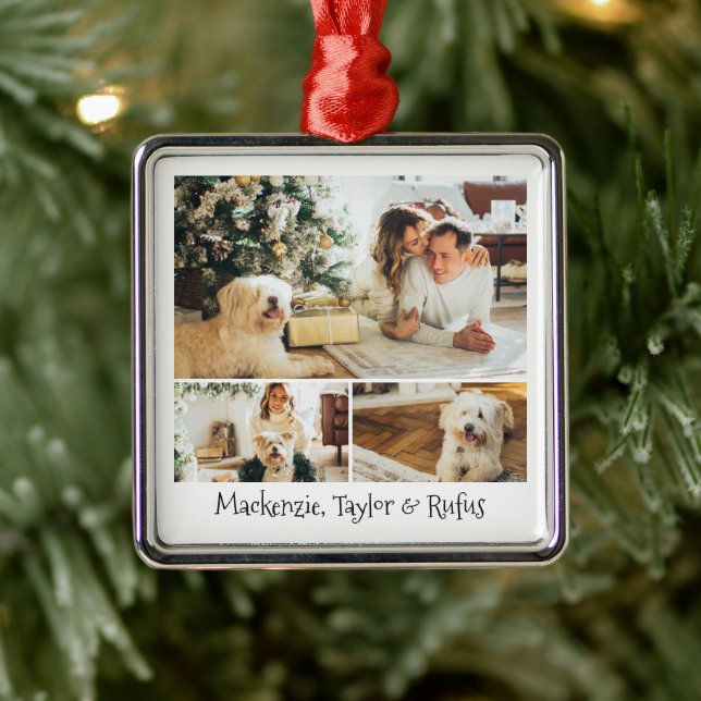 Photo and Text Custom Personalized Metal Ornament (Tree)