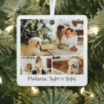 Photo and Text Custom Personalized Metal Ornament<br><div class="desc">Add your own 3 photos and text to this customizable hanging ornament.. ideal for Christmas or any other event / occasion .. personalized to suit your requirements .. hanging ceramic ornaments from Ricaso


NOTE BE CAREFUL OF PHOTO PLACEMENT AVOID ANY IMPORTANT DETAILS BEING ON THE HOLE IN THE ORNAMENT</div>