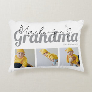 Photo and Text Grandma Custom Personalized Accent Pillow