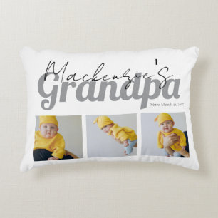 Photo and Text Grandpa Custom Personalized Accent Pillow