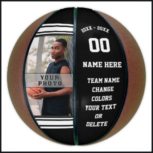 Photo and Text Personalized Basketball Your Colou