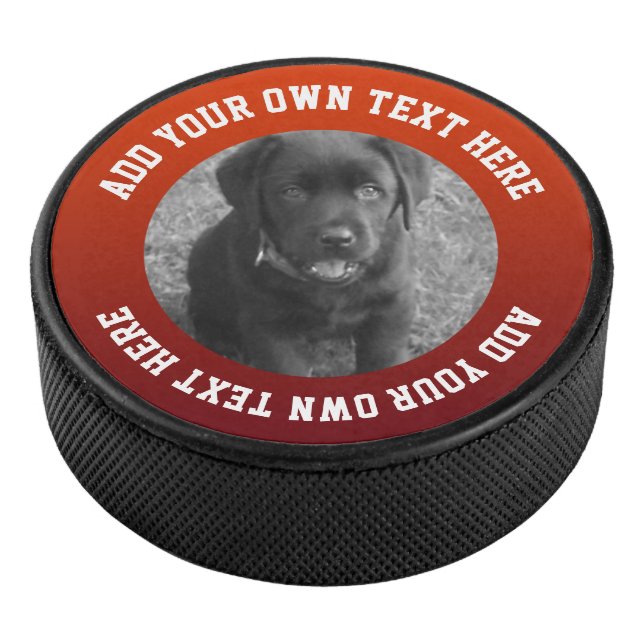 Photo And Text Personalized Unique Hockey Puck (3/4)