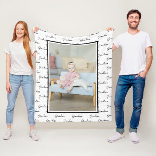 Photo and Text Unique Personalized DIY Custom Fleece Blanket