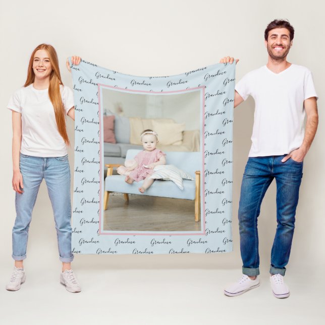 Photo and Text Unique Personalized DIY Custom Fleece Blanket (In Situ)