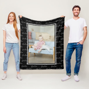 Photo and Text Unique Personalized DIY Custom Fleece Blanket
