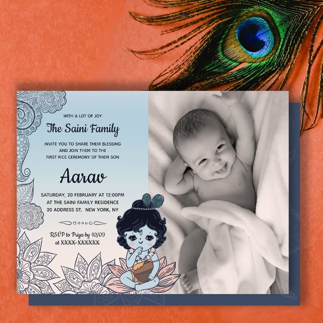 Photo Annaprashan First Rice Ceremony Invitation (Créateur téléchargé)