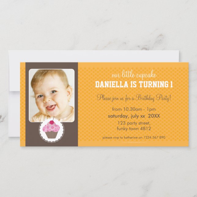 PHOTO ANNIVERSAIRE INVITATION :: cupcake 2L (Devant)