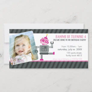 PHOTO ANNIVERSAIRE INVITATION :: robot danser 5L