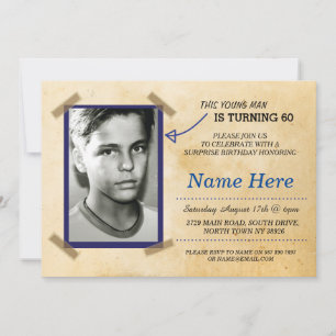 Photo Anniversaire Invitation Vintage Papier à tou