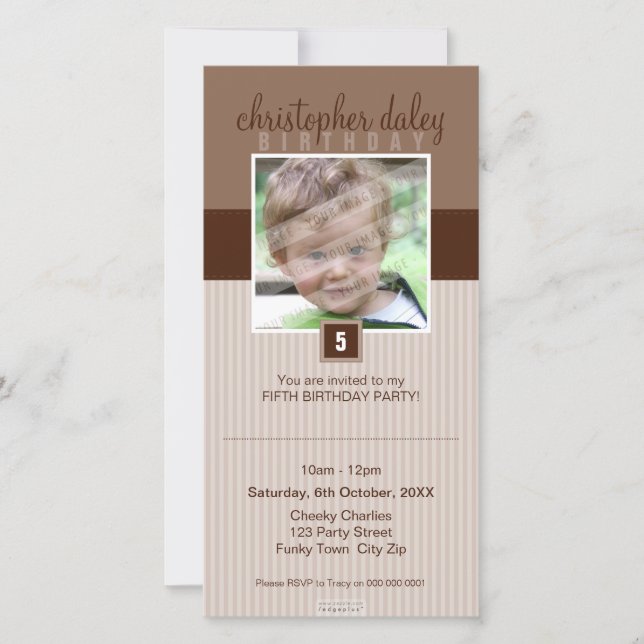 PHOTO ANNIVERSAIRE INVITATIONS :: beau carré 7 (Devant)