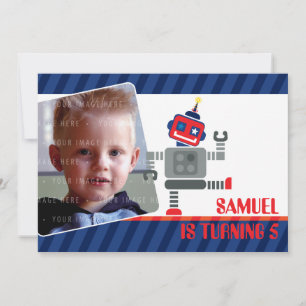 PHOTO ANNIVERSAIRE INVITATIONS :: robot dansant 3L