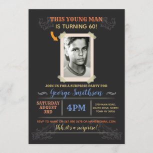 Photo Anniversaire Style Vintage Invitations surpr