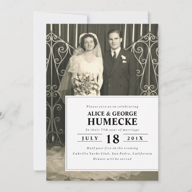 Photo anniversary invitation (Front)