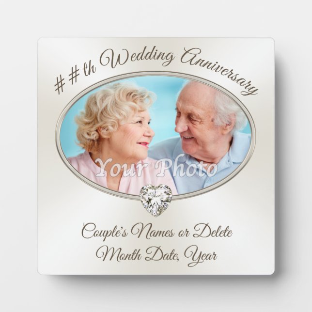 Photo Anniversary Present for Friends, Any YEAR Plaque (Front)