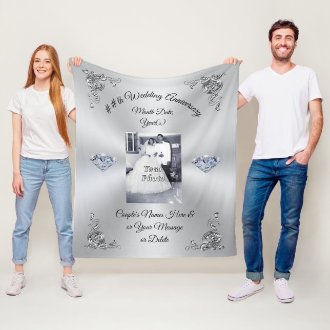 Photo Any YEAR Wedding Anniversary Gift Ideas Fleece Blanket (In Situ)