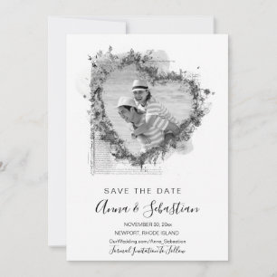 *~* PHOTO AR6 WEDDING Heart SAVE the DATE QR Invitation