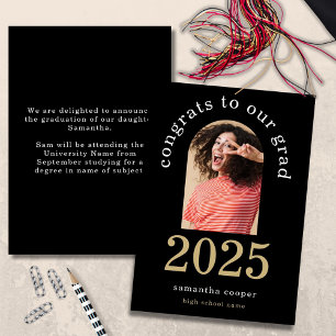 Photo Arch moderne 2025 Grad Black Faire-part