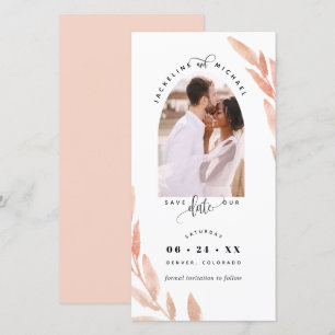 Photo Arch, Peach Wedding Save The Date Bookmark