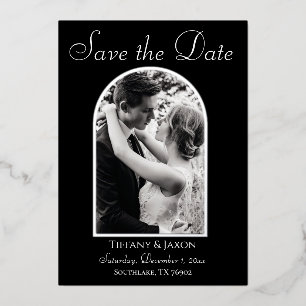 Photo Arch Save the Date White Text Real