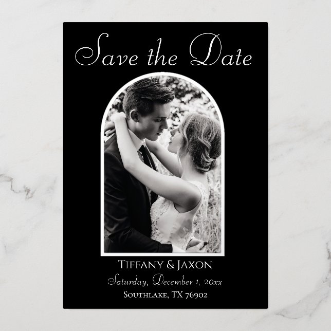 Photo Arch Save the Date White Text Real (Front)