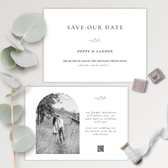 Photo Arch Simple Typography QR CodeSave The Date Save The Date (Creator Uploaded)