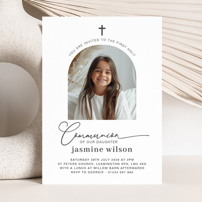Photo Arché Première communion Invitation fille (Créateur téléchargé)