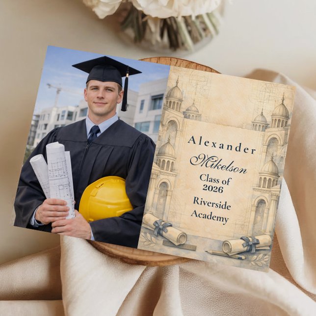 Photo Architecture Drafting Tools Graduation Announcement (Creator Uploaded)