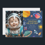 Photo Astronaut Planets Space Boy  Birthday Invitation<br><div class="desc">Astronaut Planets Space Boy  Birthday Invitation 
You can customize your invitations by choosing from so many different paper types,  shapes and texts of your choosing to make it unique and special.</div>