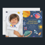 Photo Astronaut Planets Space Boy  Birthday Invitation<br><div class="desc">Astronaut Planets Space Boy  Birthday Invitation 
You can customize your invitations by choosing from so many different paper types,  shapes and texts of your choosing to make it unique and special.</div>