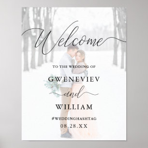 Photo avec Affiche de bienvenue Mariage Calligraph