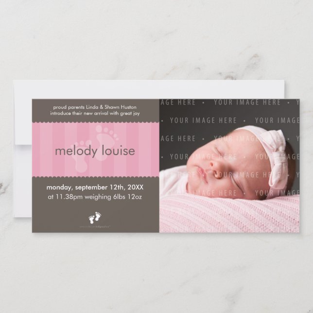 PHOTO BABY ANNOUNCEMENT :: happy feet 1L (Front)