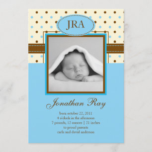 Photo Baby Boy Birth Announcement