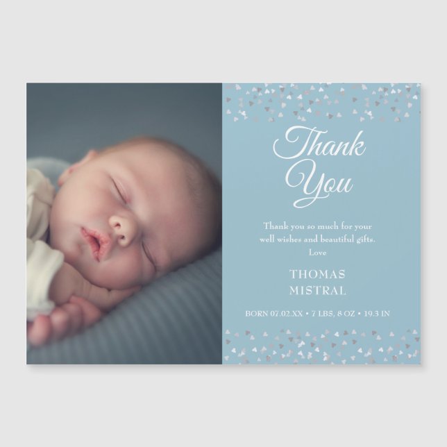 Photo Baby Boy Faire-part de naissance Merci (Devant)