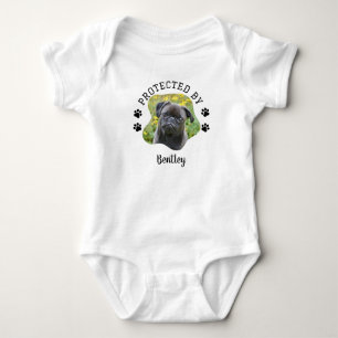 Photo Baby Clothes Protected By Dog Personalized Bodysuit