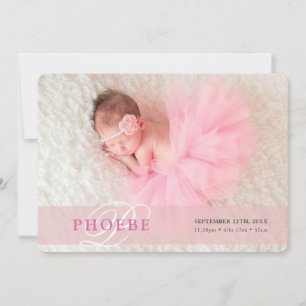 PHOTO BABY FAIRE-PART superposition initiale fille