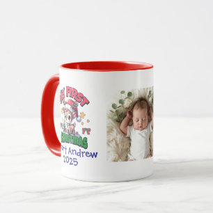 Photo Baby First Christmas Santa Deer Personalize Mug