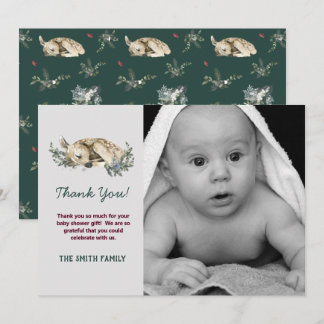 Photo Baby It's Cold Outside Winter Baby Shower Thank You Card