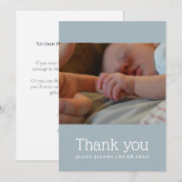 Photo baby shower thank you card
