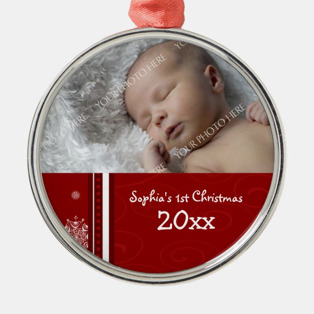 Photo Baby's 1st Christmas Ornament (Front)