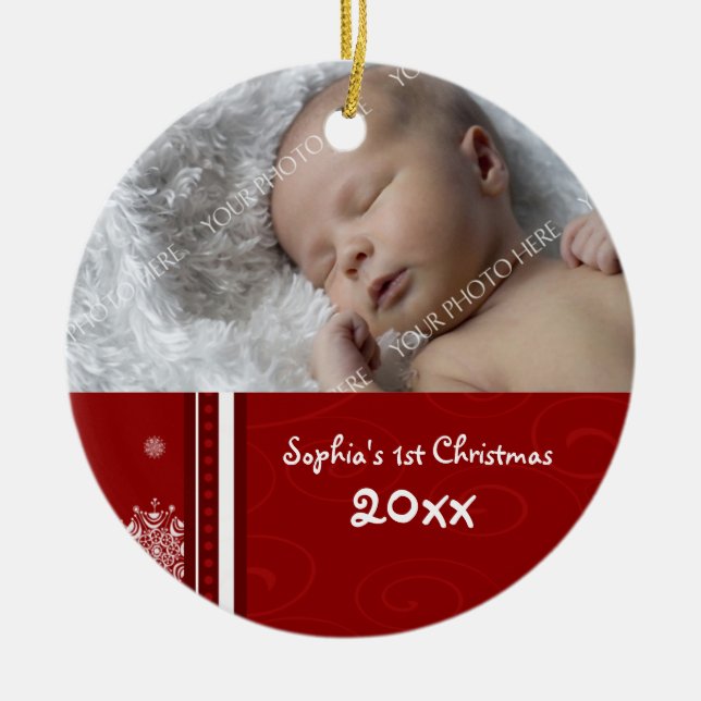 Photo Baby's 1st Christmas Ornament (Front)