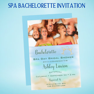 Photo Bachelorette Bridal Shower Spa Day Invitation