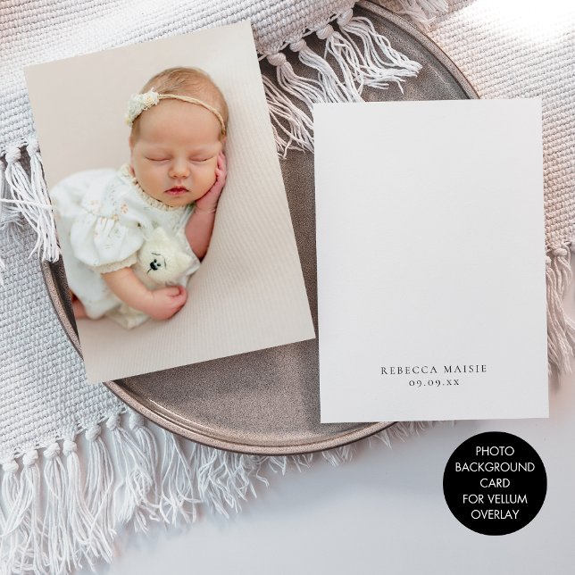 Photo Background for Vellum Birth Announcement (Front and back view)